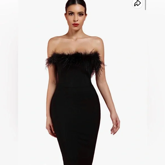 Black Feather Dress | Color: Black | Size: Xl | Mflood022's Closet